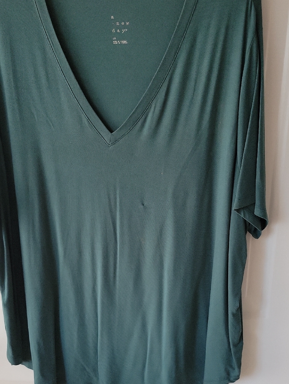 a new day Forest Green V-Neck Short Sleeve Top